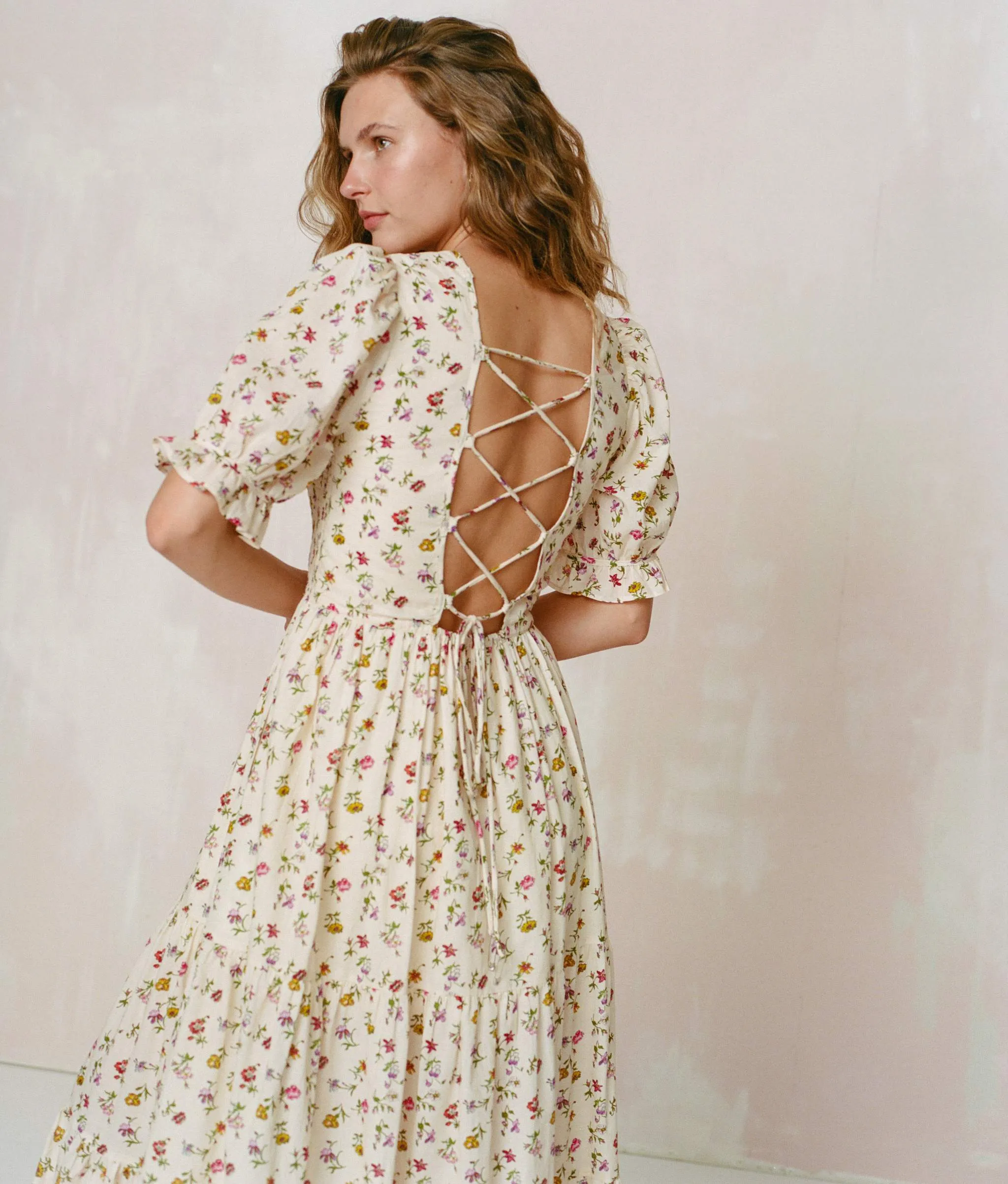 The Amalia Dress | Cream Garden