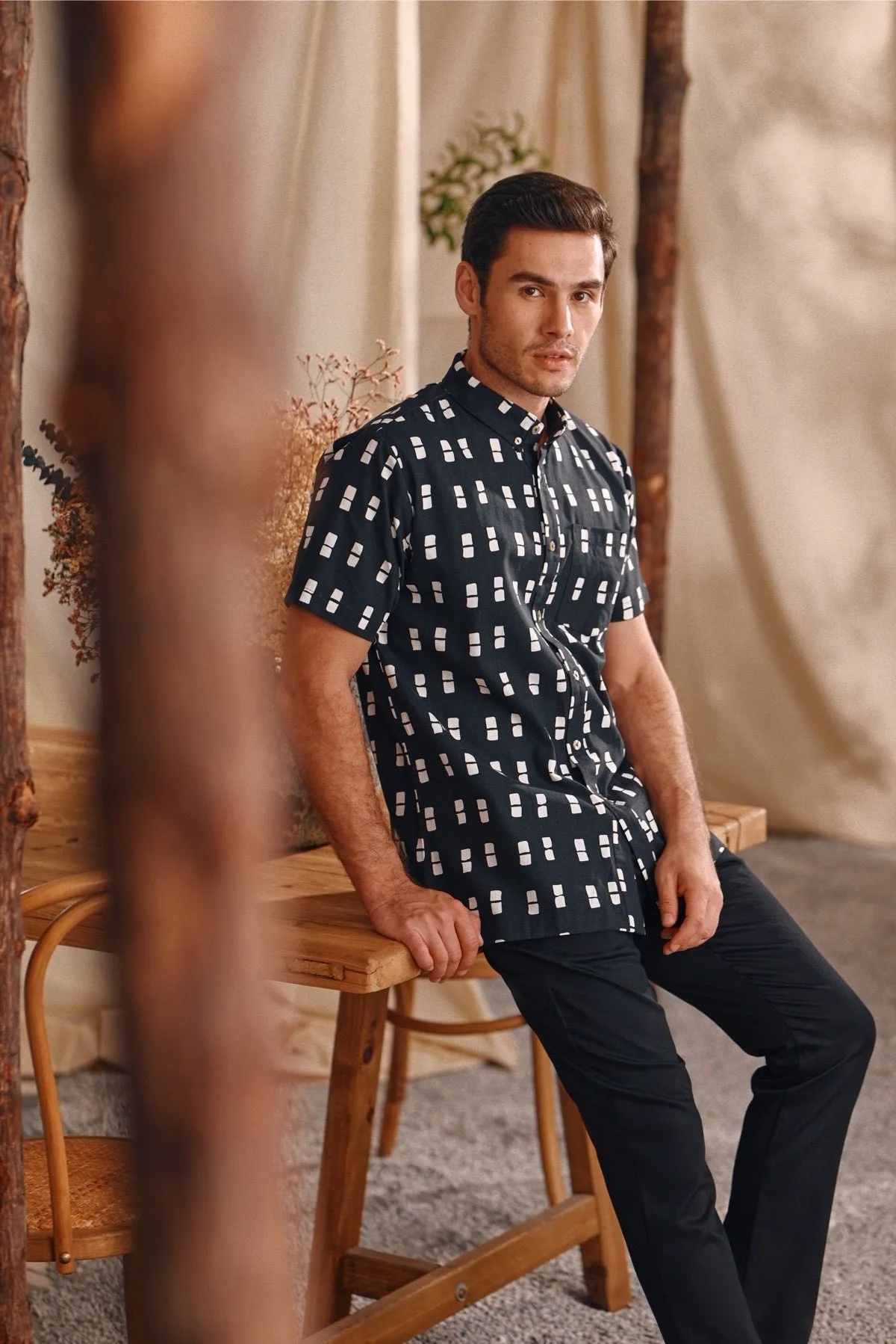 The Bayu Men Batik Shirt - Dusk