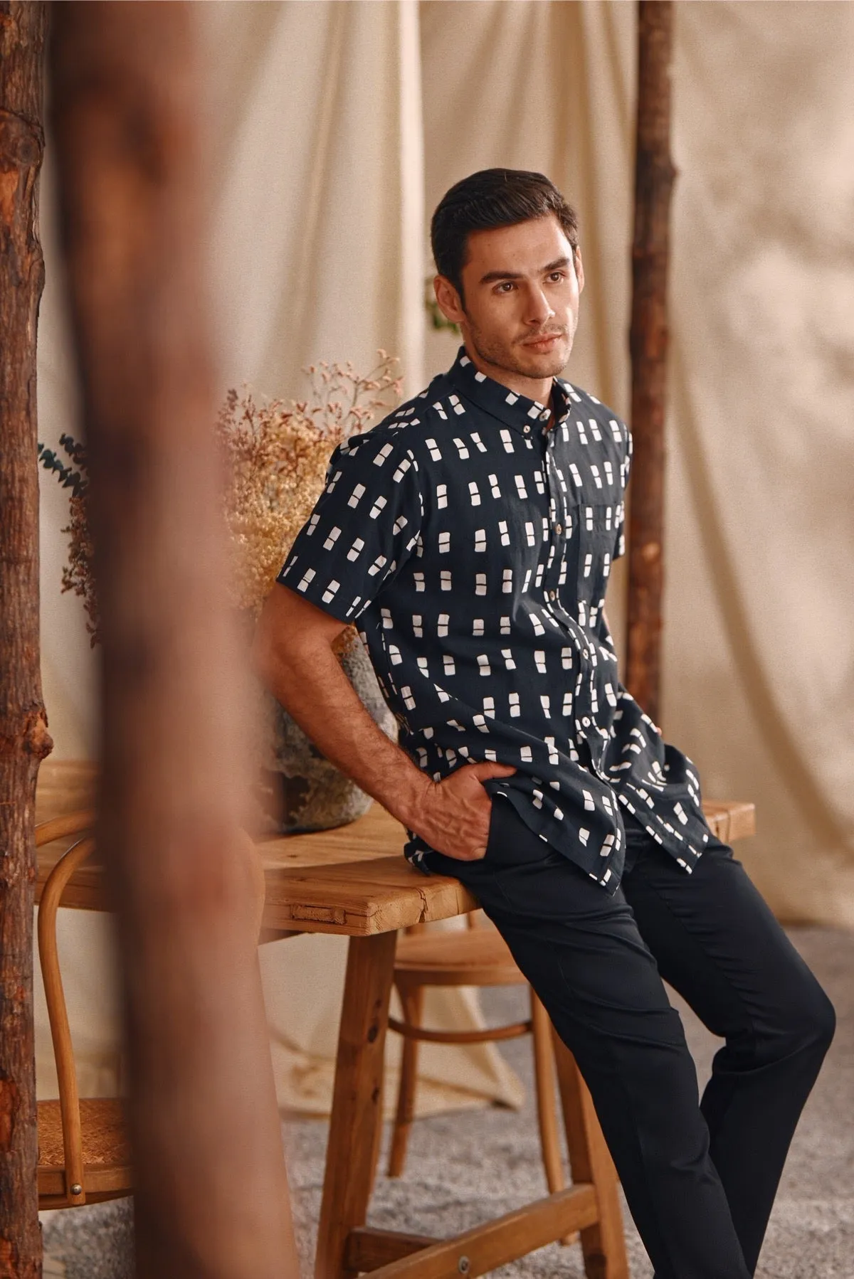 The Bayu Men Batik Shirt - Dusk