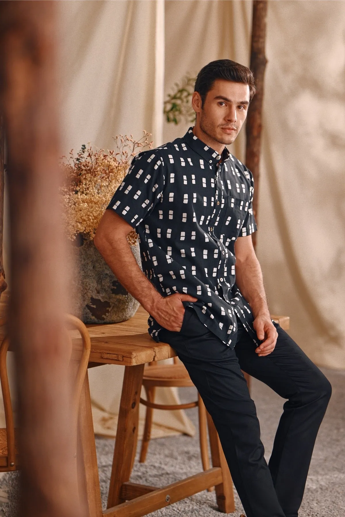 The Bayu Men Batik Shirt - Dusk