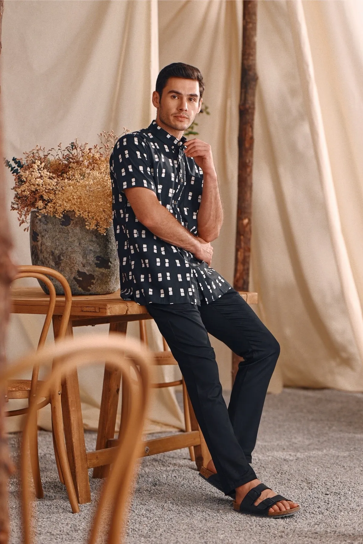 The Bayu Men Batik Shirt - Dusk