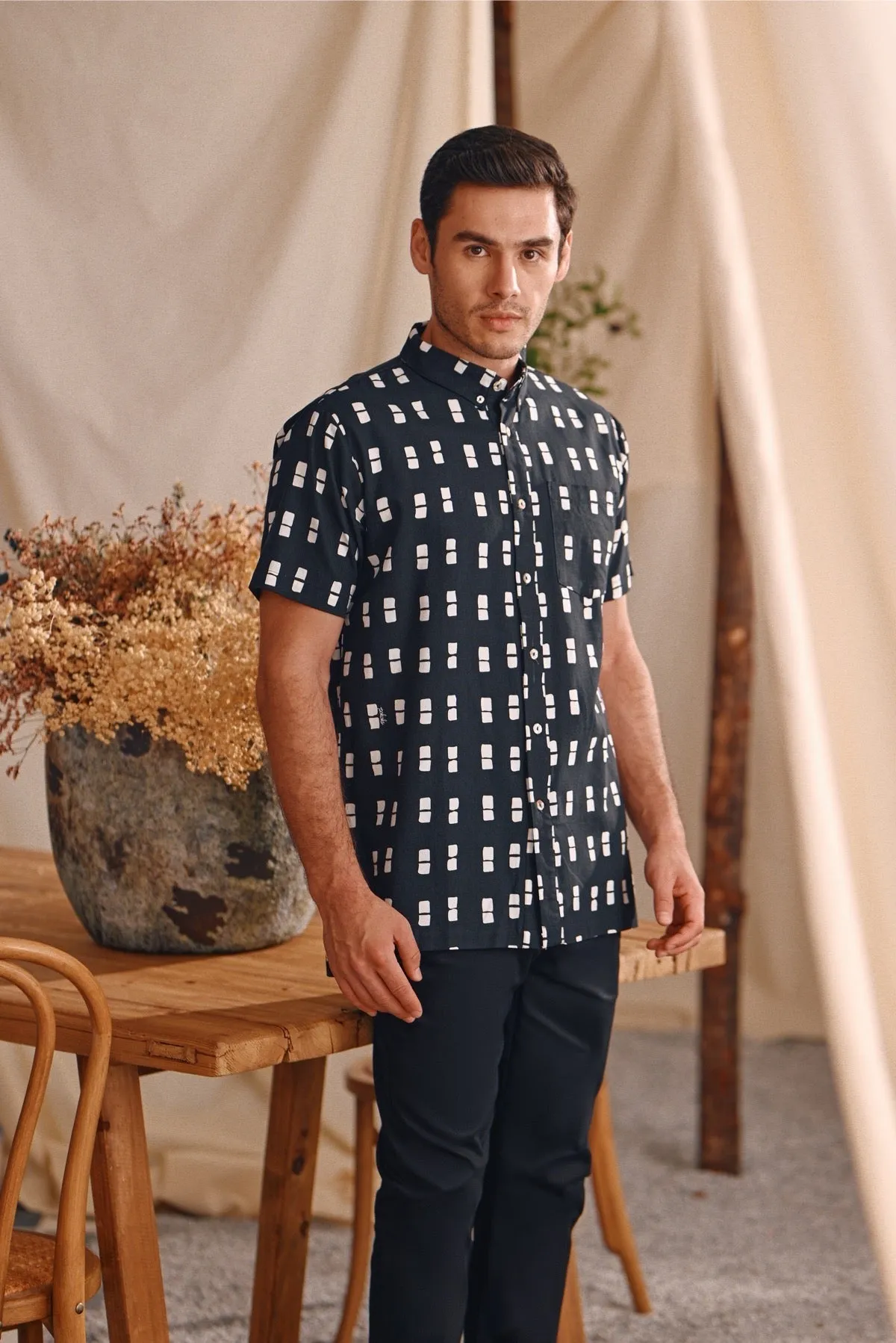 The Bayu Men Batik Shirt - Dusk