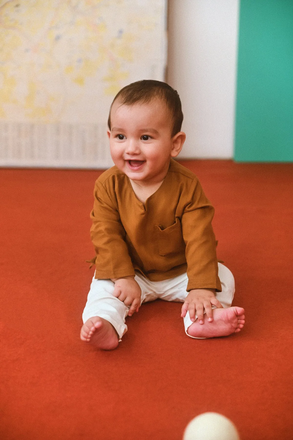 The Champions Babies Savvy Kurta - Burnt Caramel