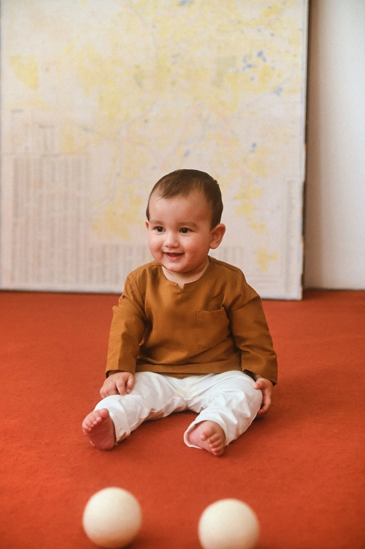 The Champions Babies Savvy Kurta - Burnt Caramel