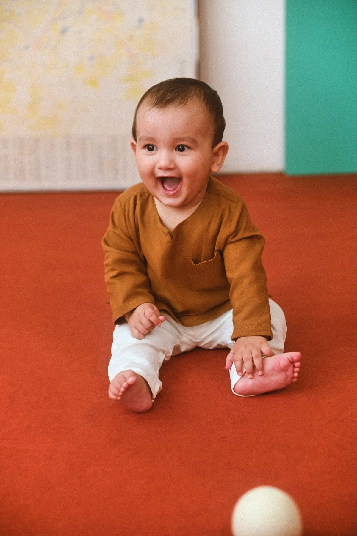 The Champions Babies Savvy Kurta - Burnt Caramel