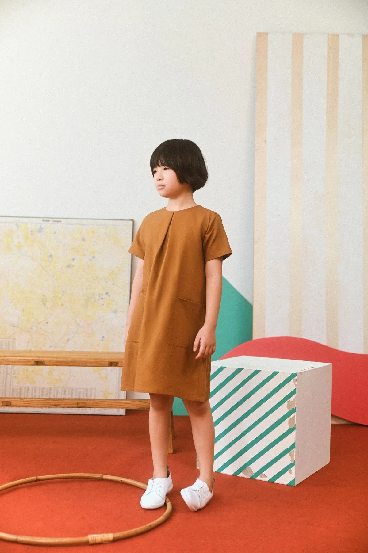 The Champions Jolly Short Sleeve Dress - Burnt Caramel