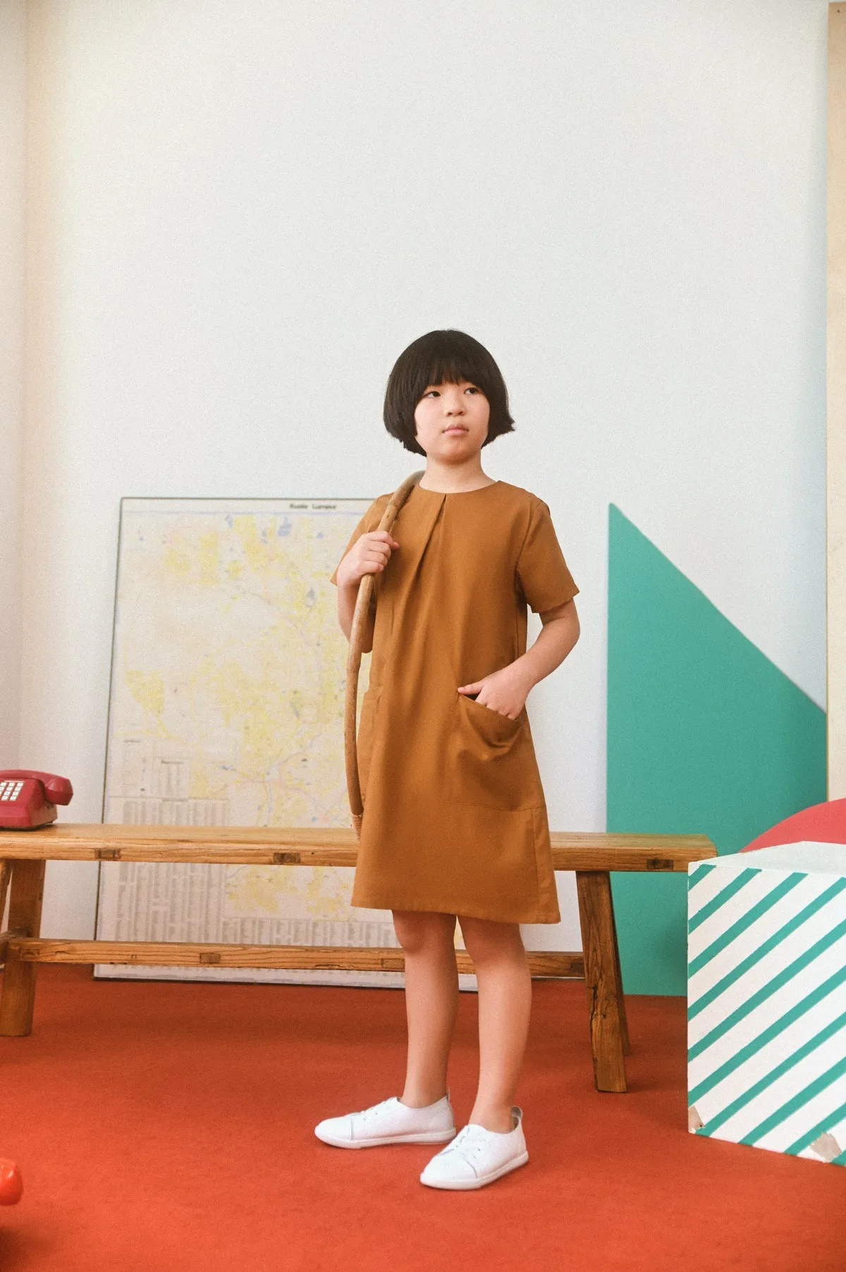 The Champions Jolly Short Sleeve Dress - Burnt Caramel