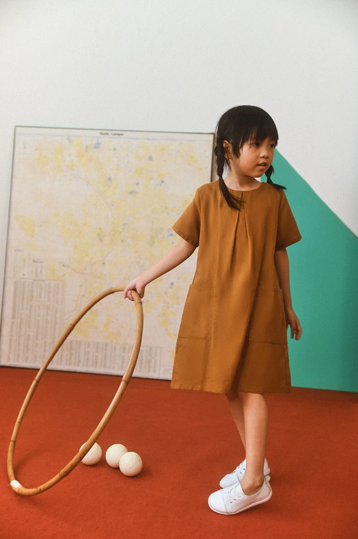 The Champions Jolly Short Sleeve Dress - Burnt Caramel