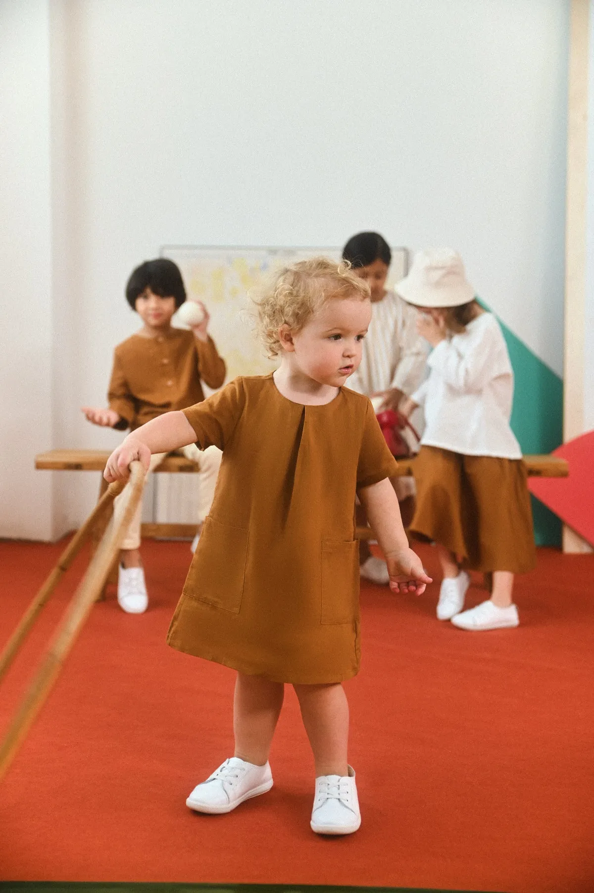 The Champions Jolly Short Sleeve Dress - Burnt Caramel