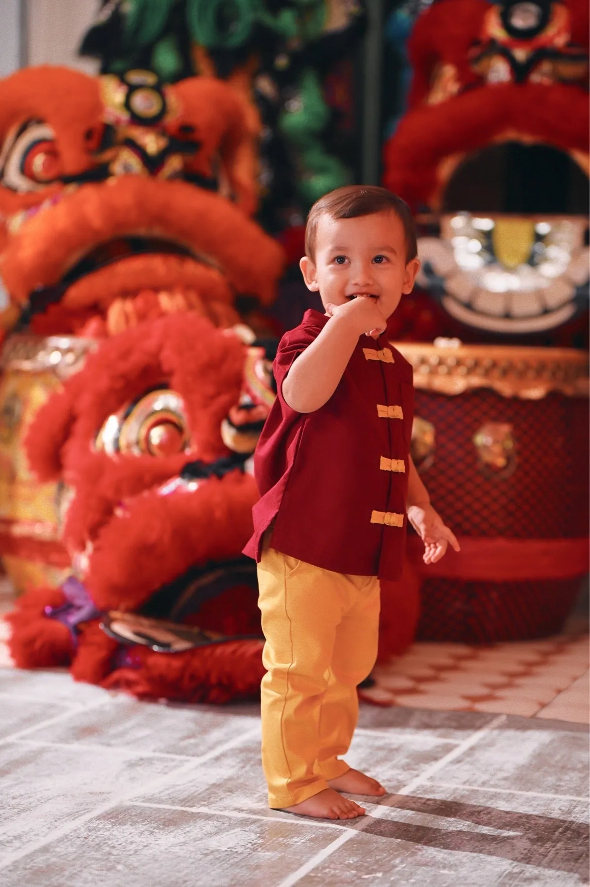 The Chinatown Babies Oriental Shirt - Maroon