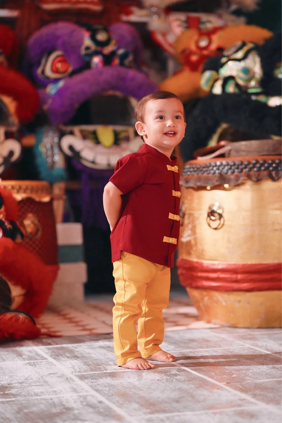 The Chinatown Babies Oriental Shirt - Maroon