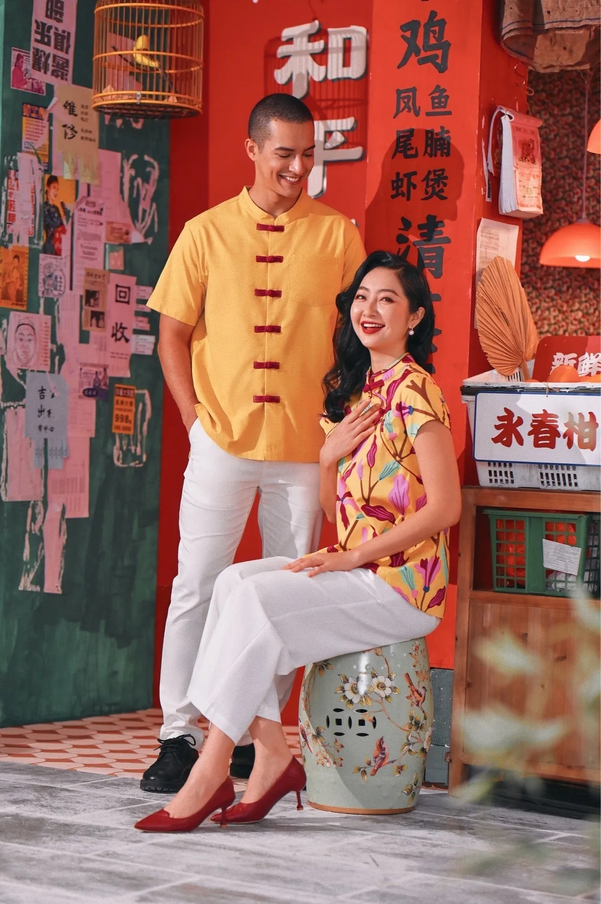 The Chinatown Men Oriental Shirt - Dijon Mustard