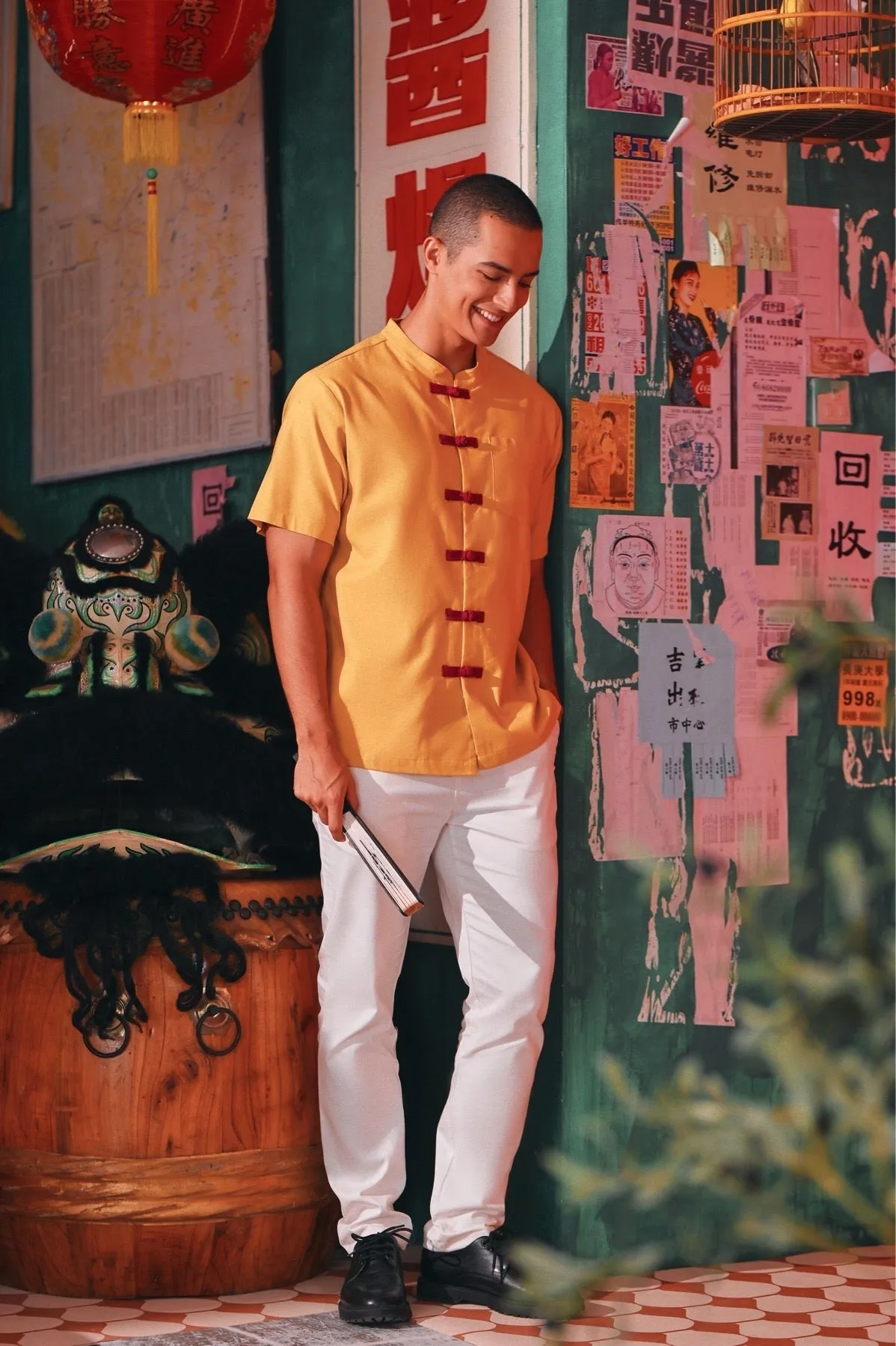 The Chinatown Men Oriental Shirt - Dijon Mustard