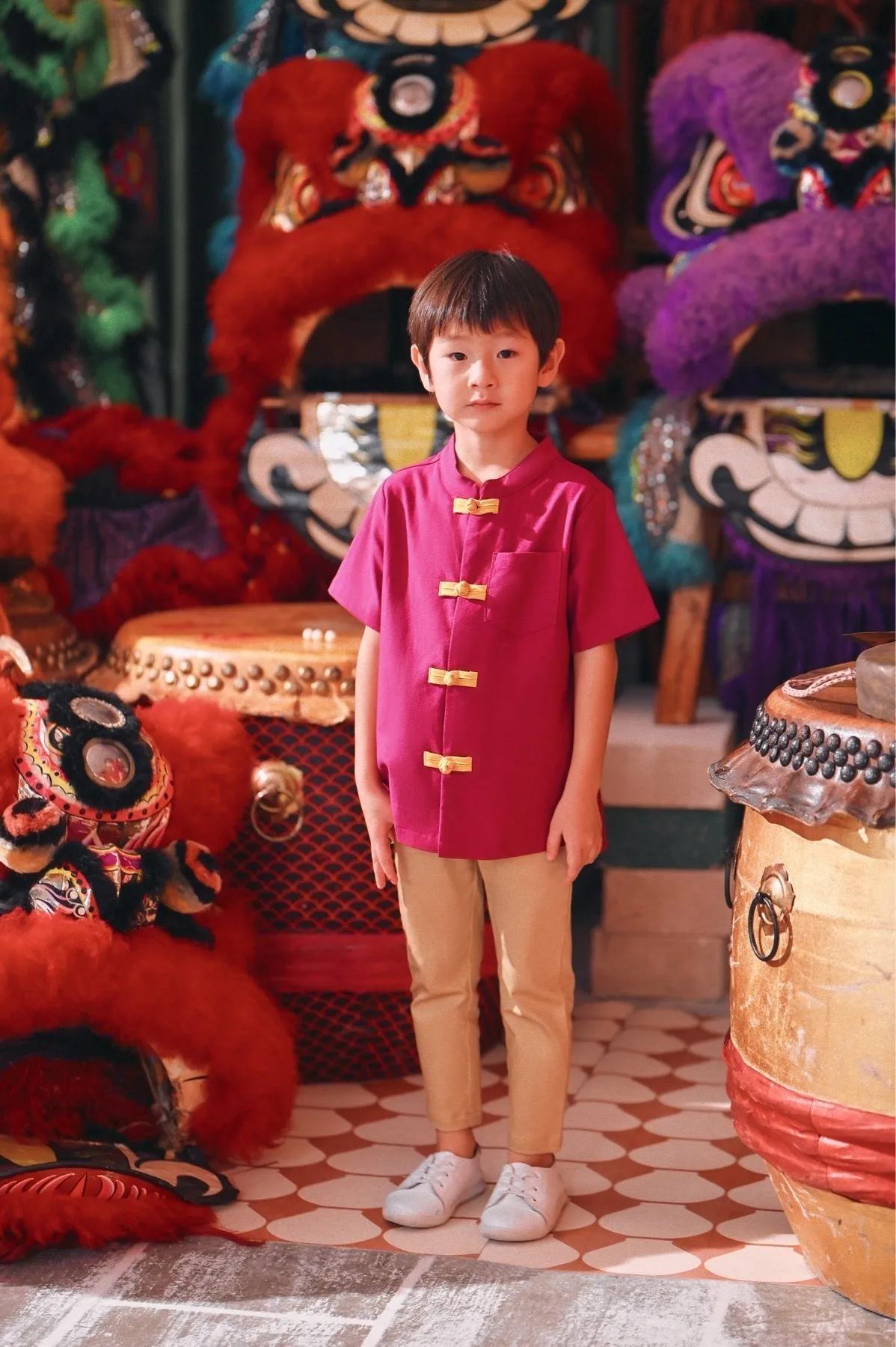 The Chinatown Oriental Shirt - Fuchsia