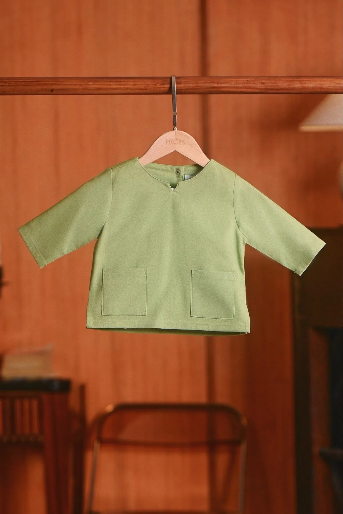 The Congkak Babies Kurta - Lawn Green