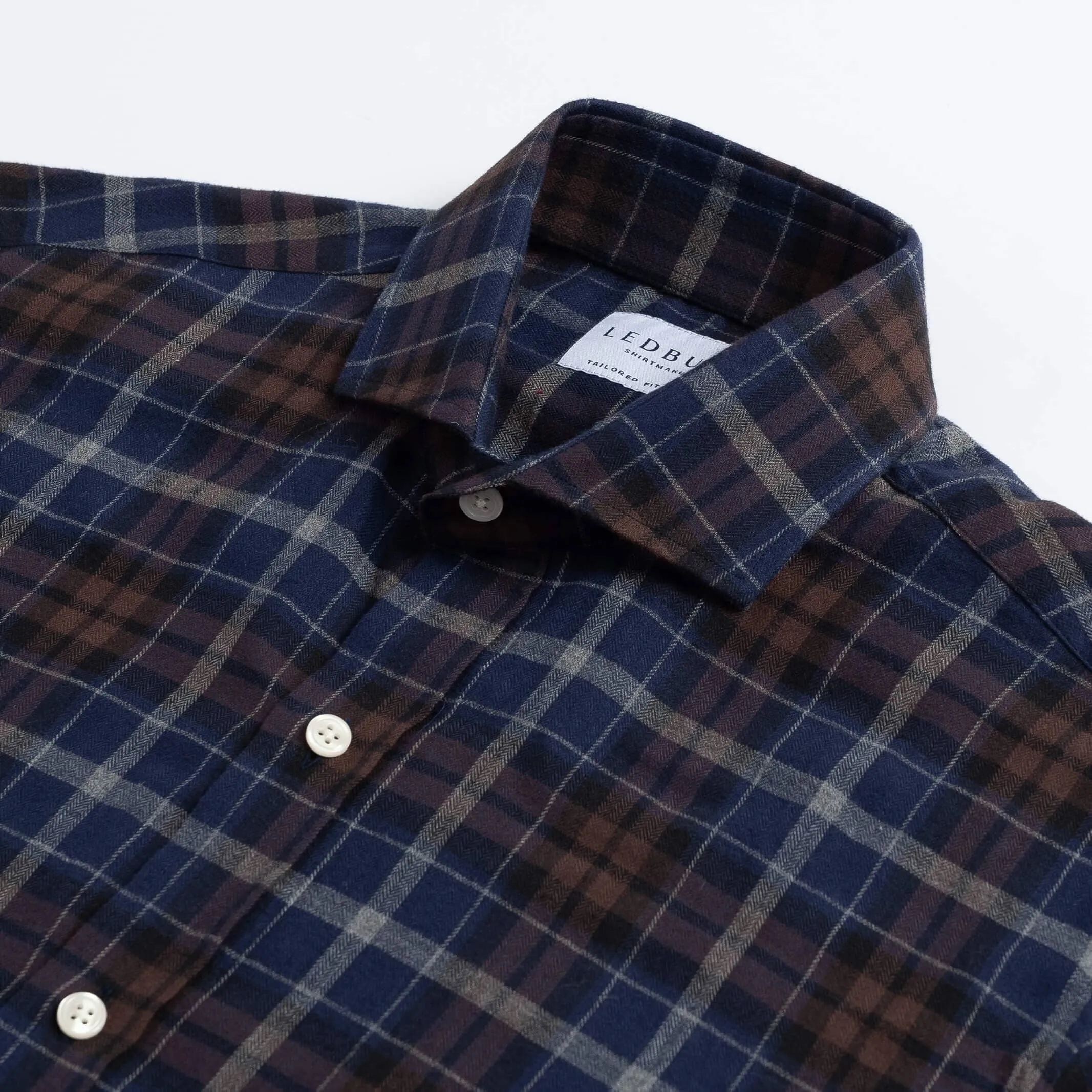 The Dark Multi Blue Whitlock Plaid Custom Shirt