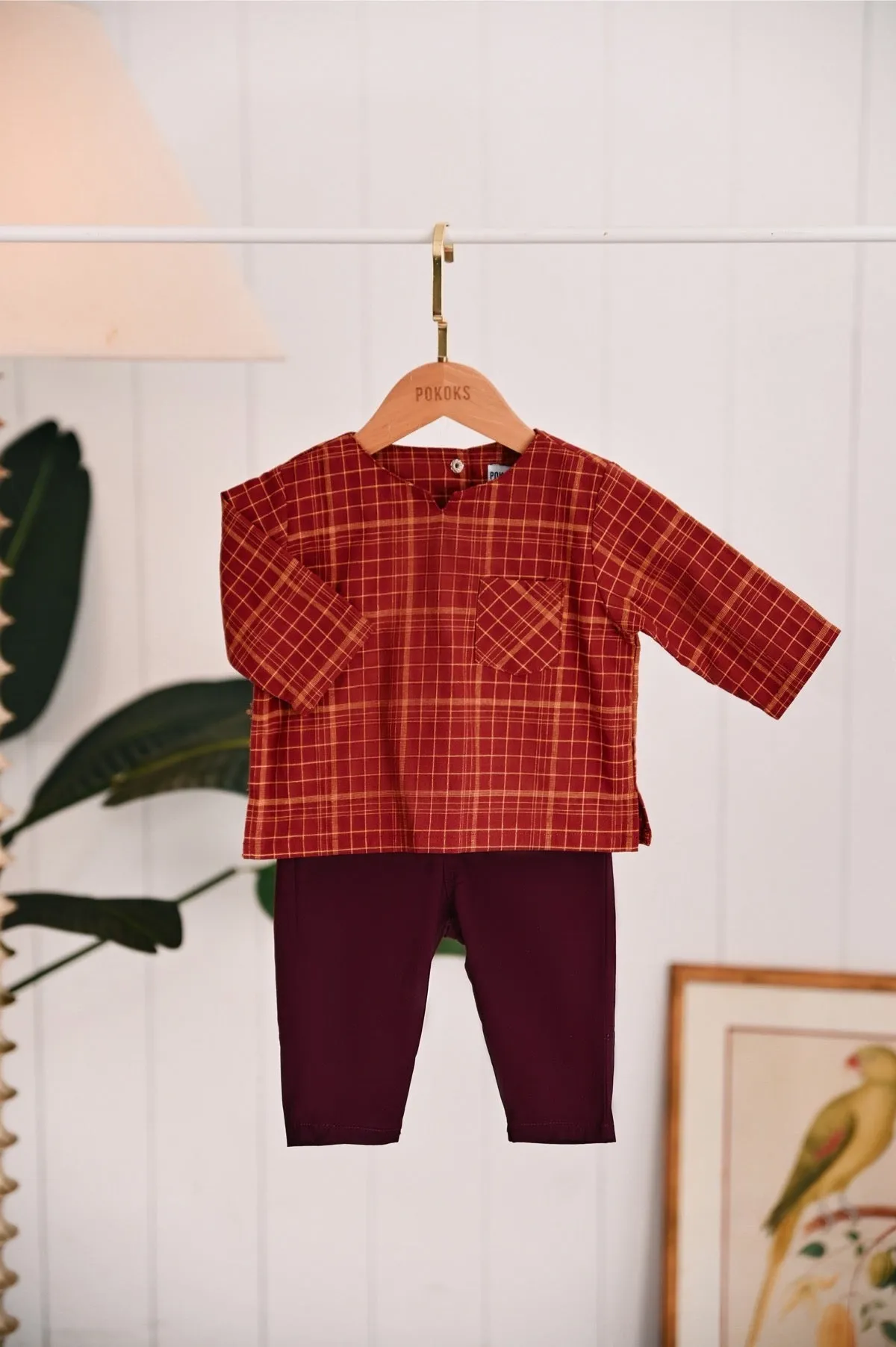 The Dulu Kita Babies Kurta - Kita Brown Checked