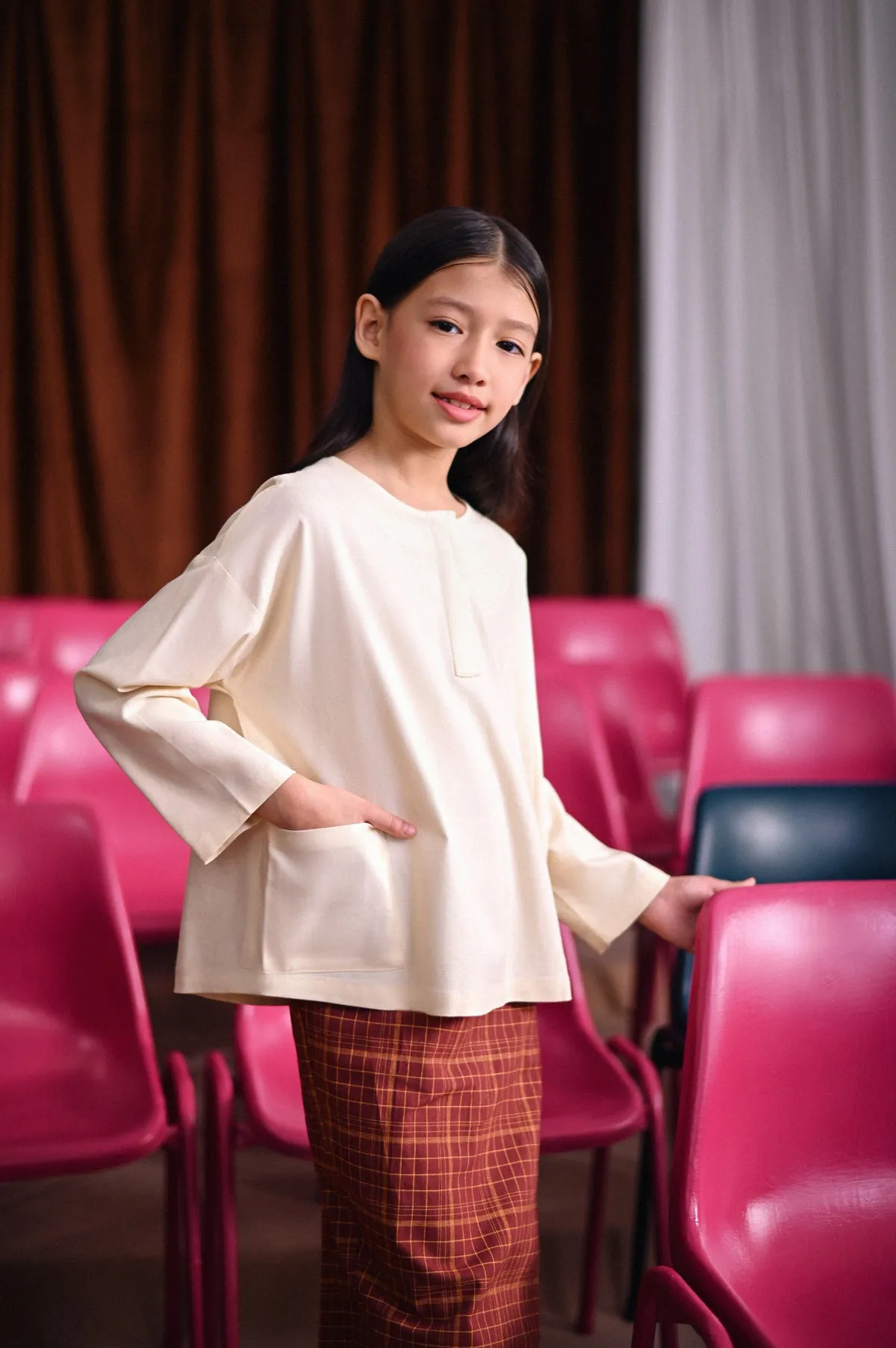 The Dulu Kita Placket Blouse - Cream