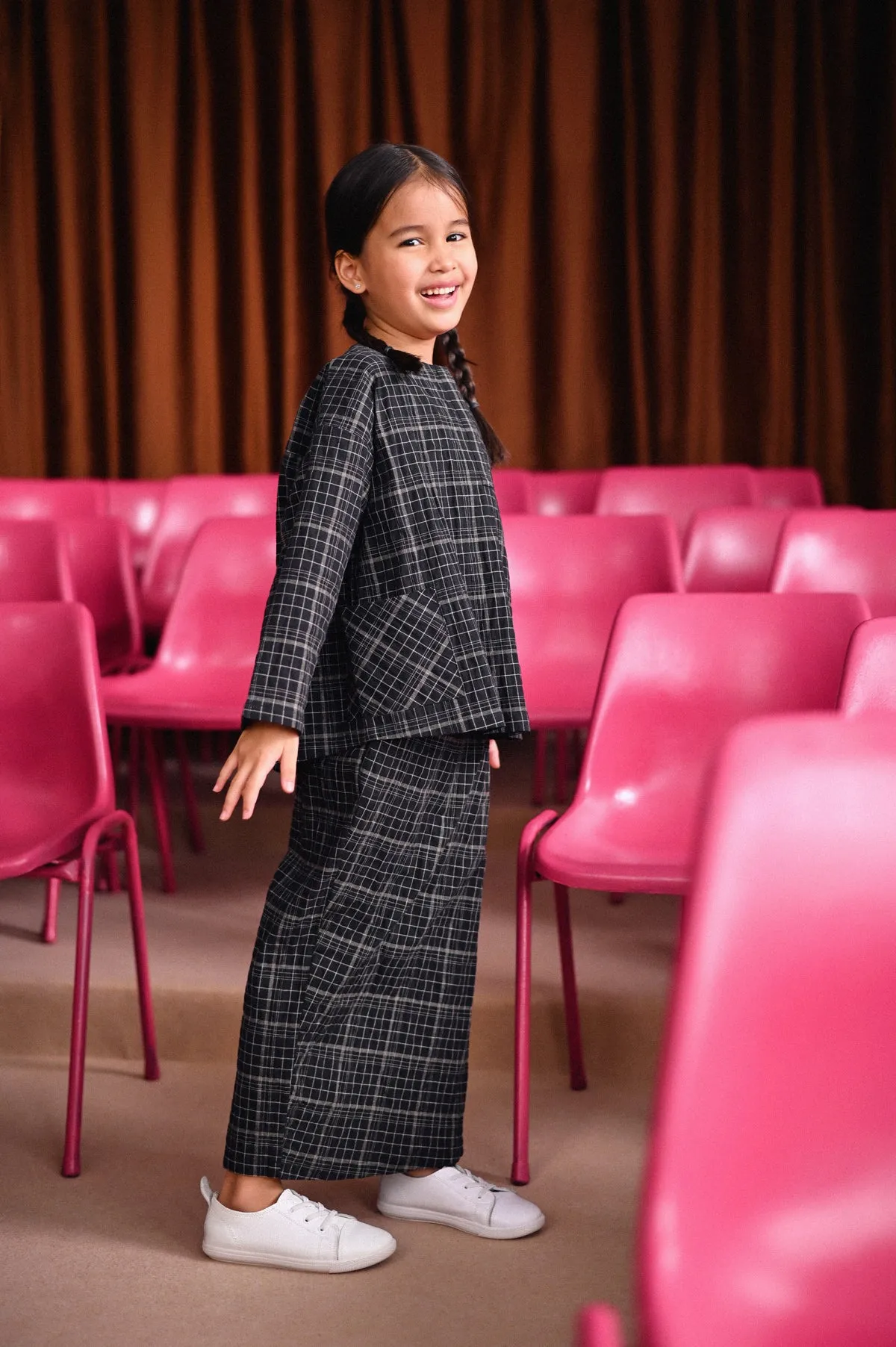 The Dulu Kita Placket Blouse - Kita Black Checked