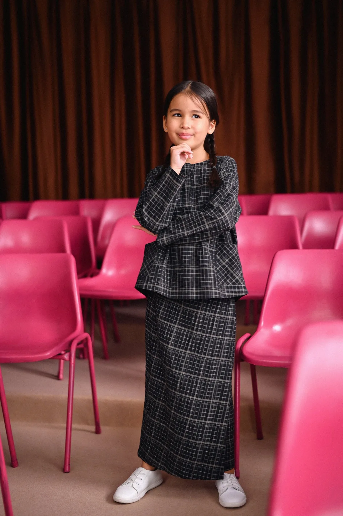 The Dulu Kita Placket Blouse - Kita Black Checked