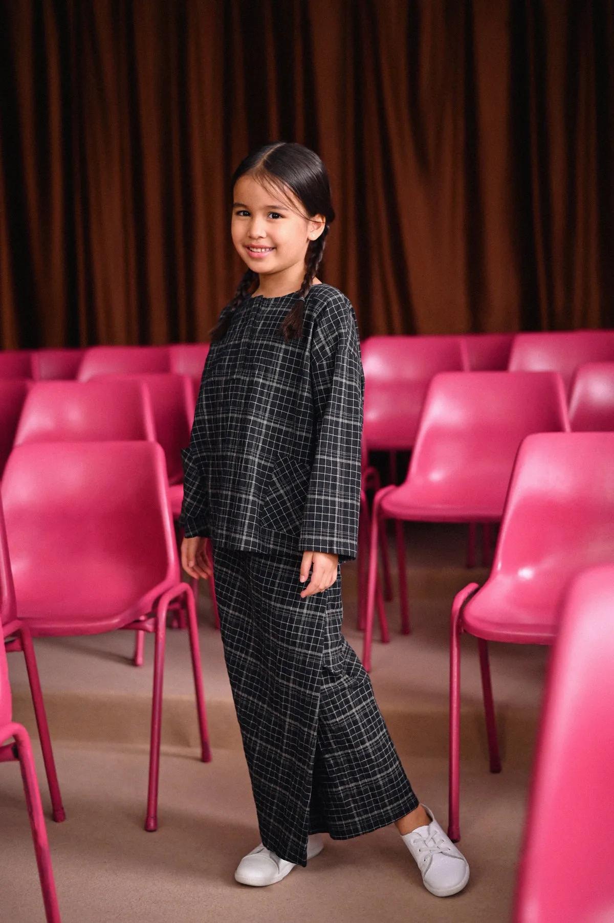 The Dulu Kita Placket Blouse - Kita Black Checked