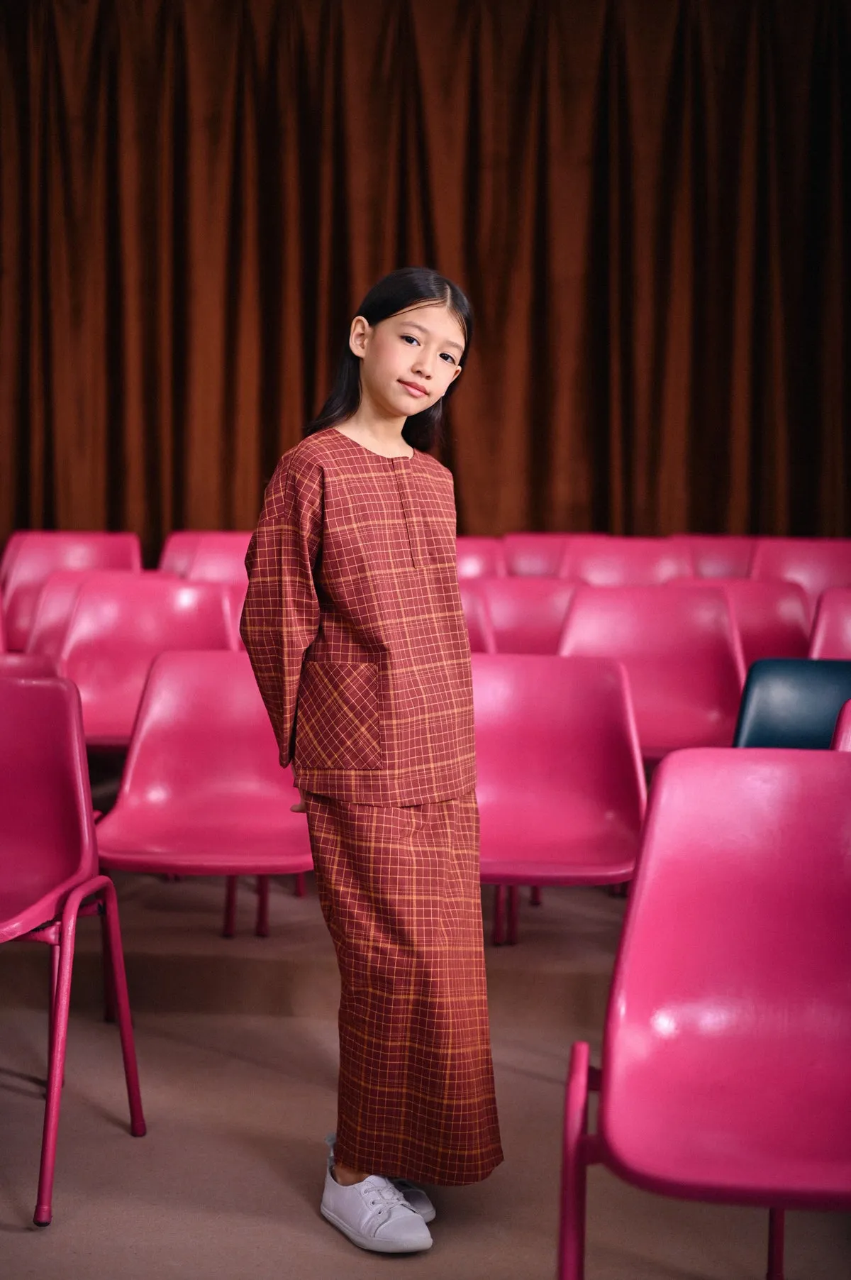 The Dulu Kita Placket Blouse - Kita Brown Checked