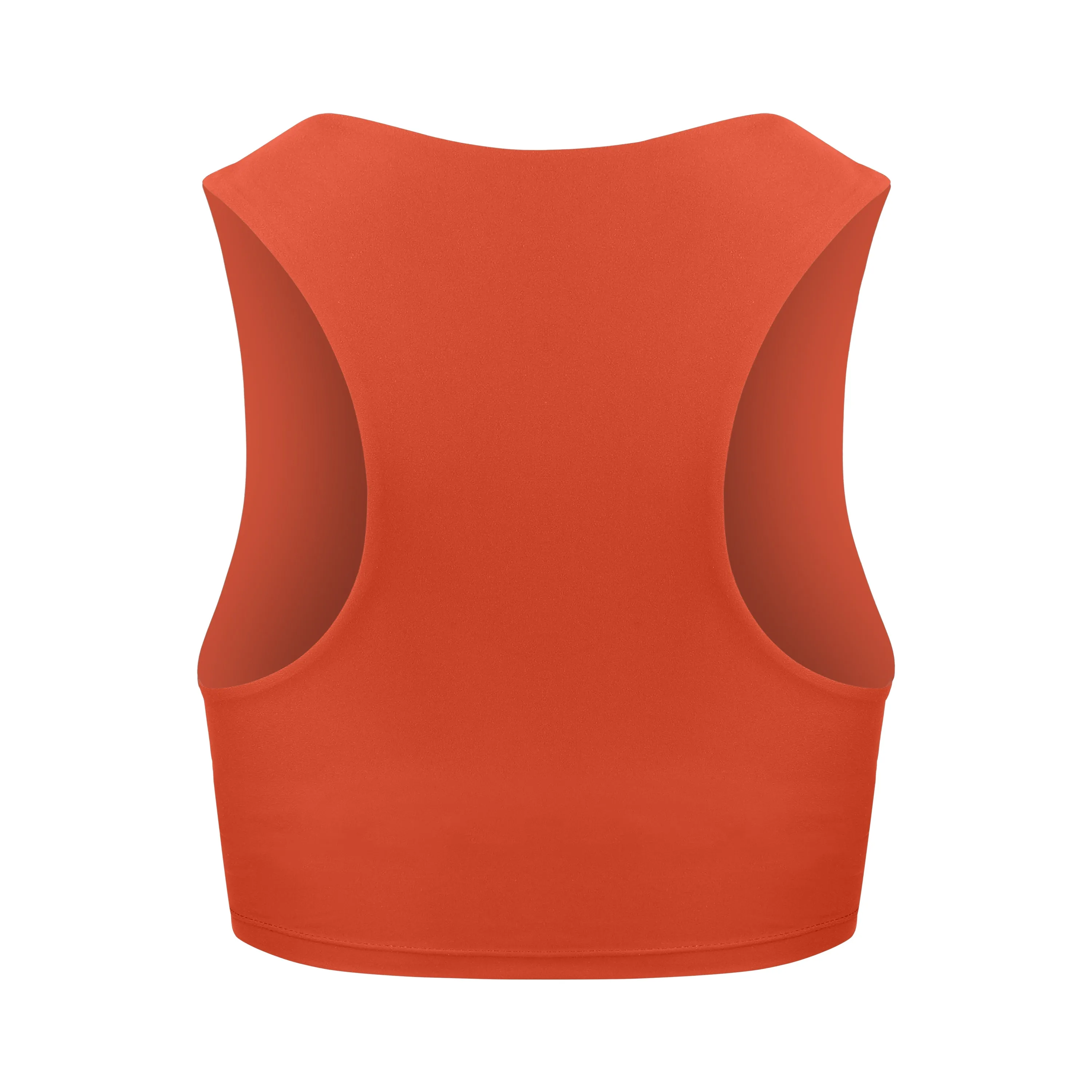 Tula High Neck Racer Back Crop Top | Recycled Nylon | Pumpkin