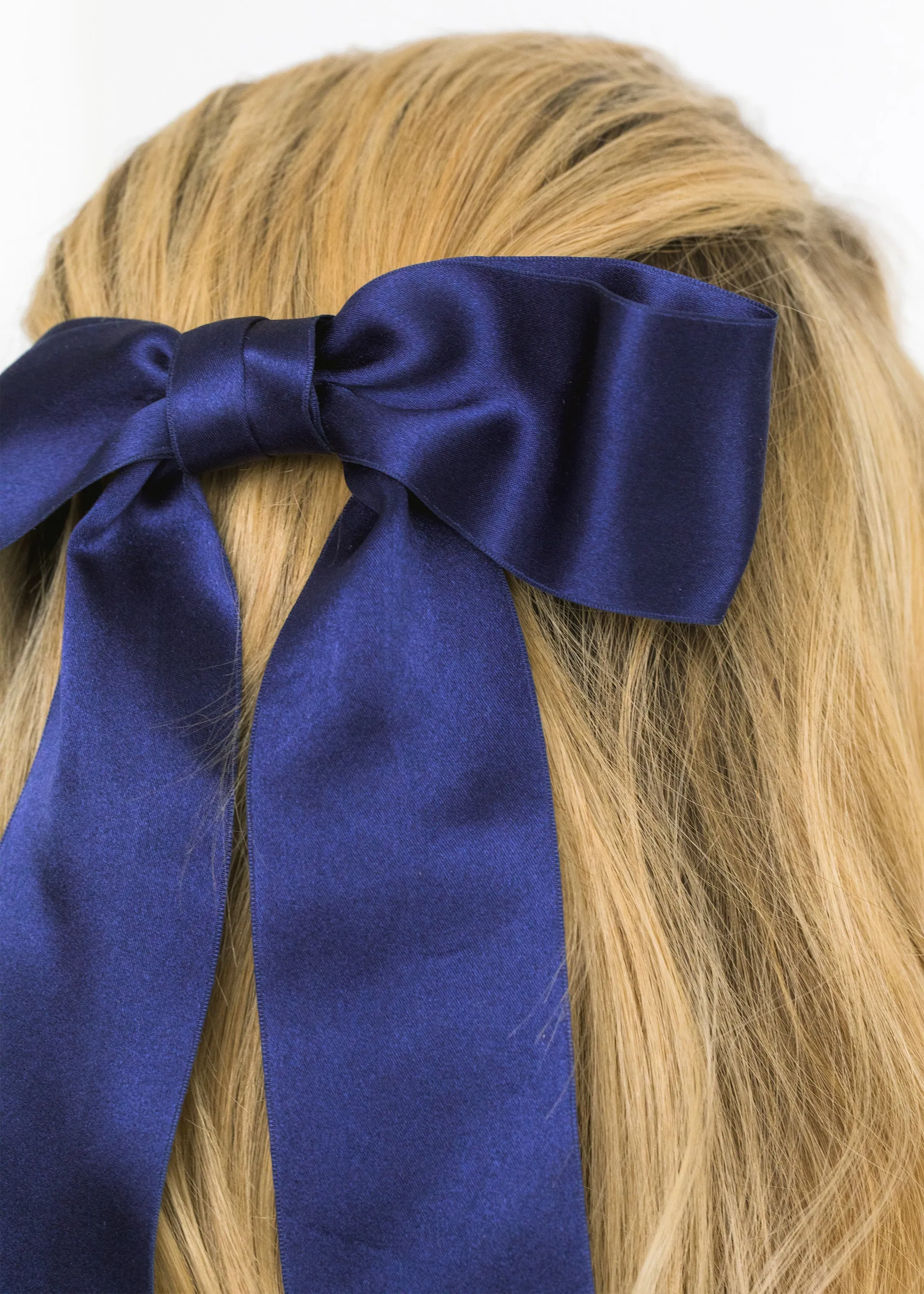 Virginia Bow Barrette -- Navy