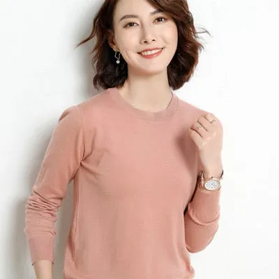 Women Solid Round Neck Sweater