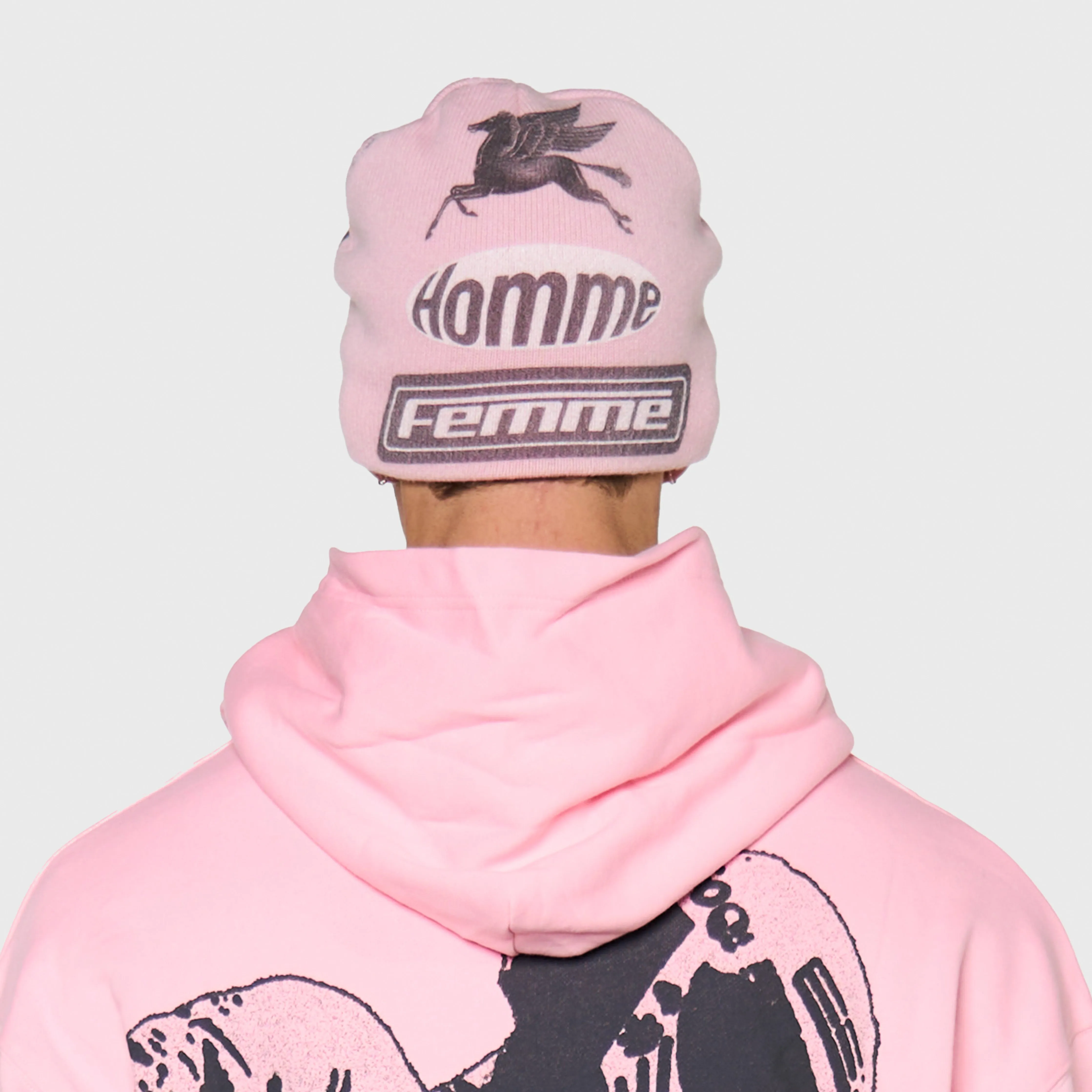 Wool Racing Beanie Pink