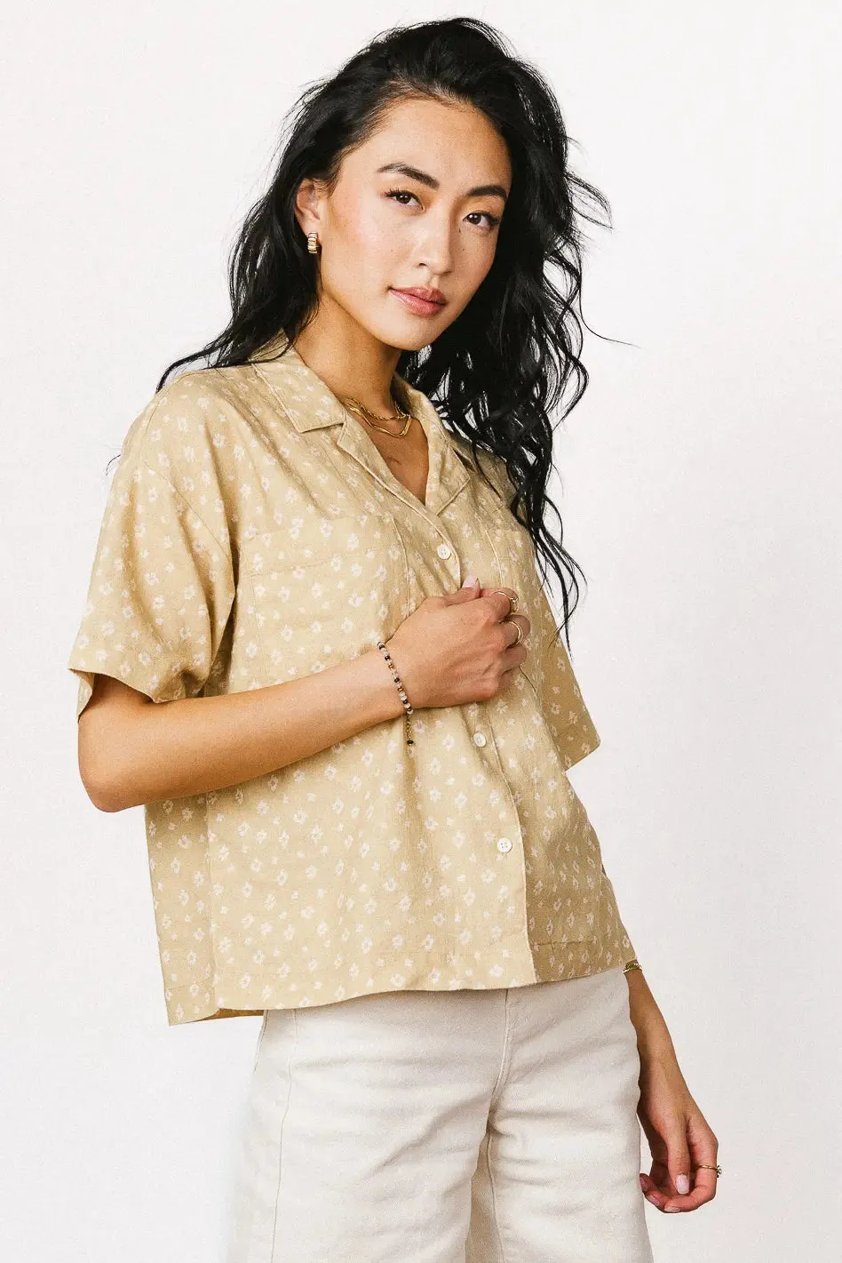 Xiomara Floral Button Up in Yellow - FINAL SALE